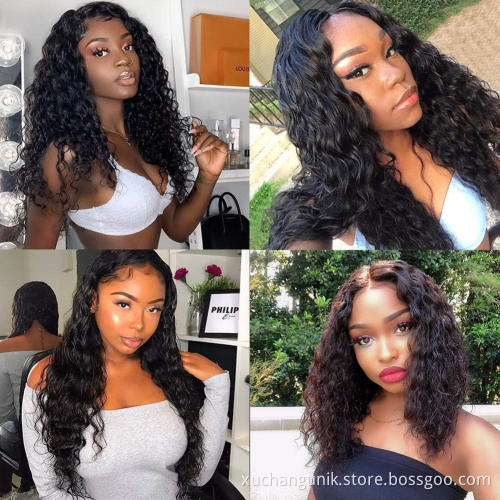 Cheap Wholesale Water Wave Lace Closure Human Hair Wigs For Black Women 12a Brazilian Virgin Hair Transparent Lace Front Wigs